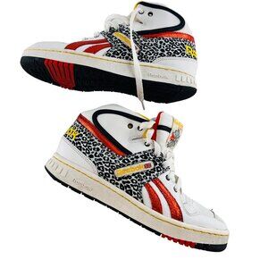 Reebok Classic Womens Athletic Shoes Size 6 Animal Print Leather Sneakers